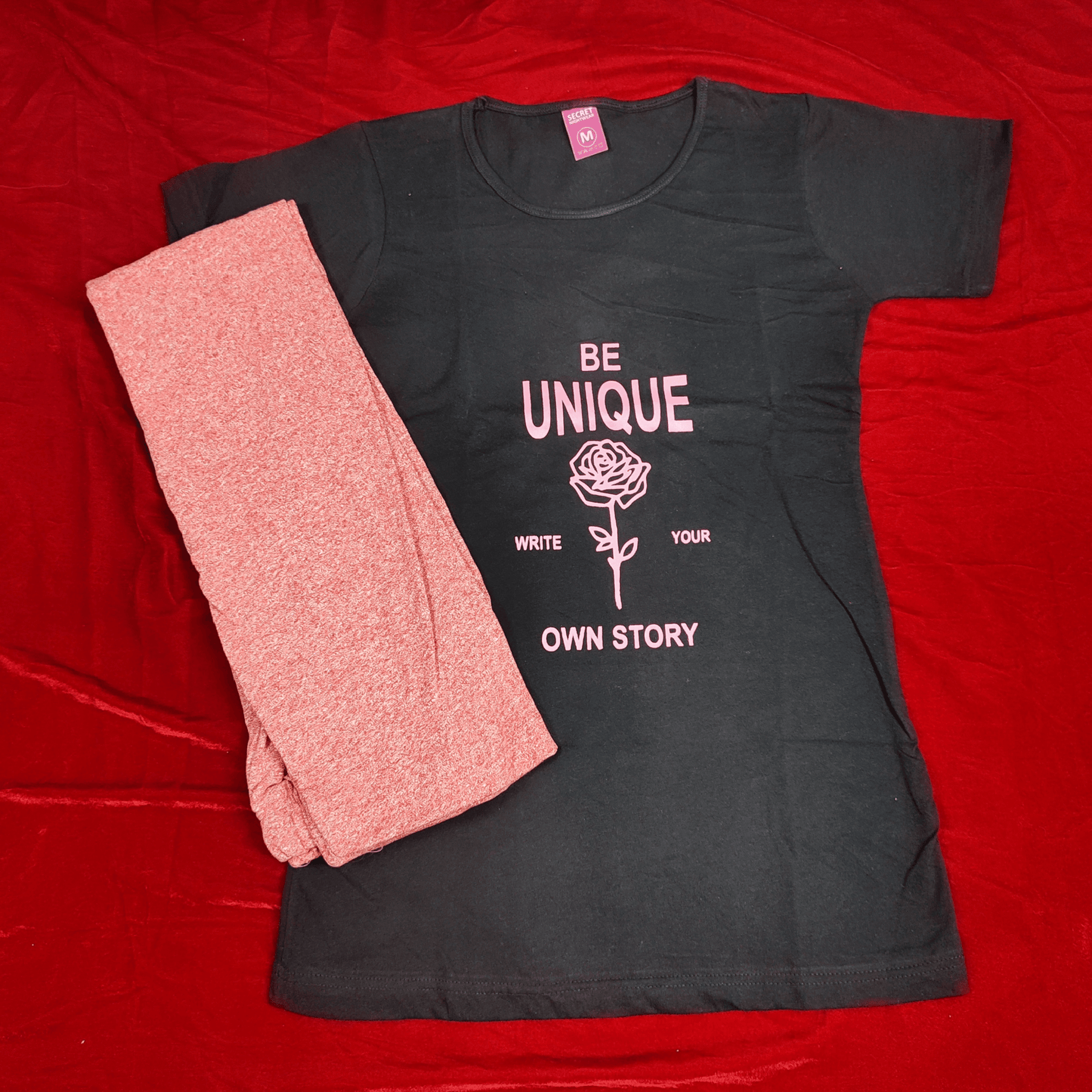 Be Unique Pajama Suit | Color: Pink | Size: M |