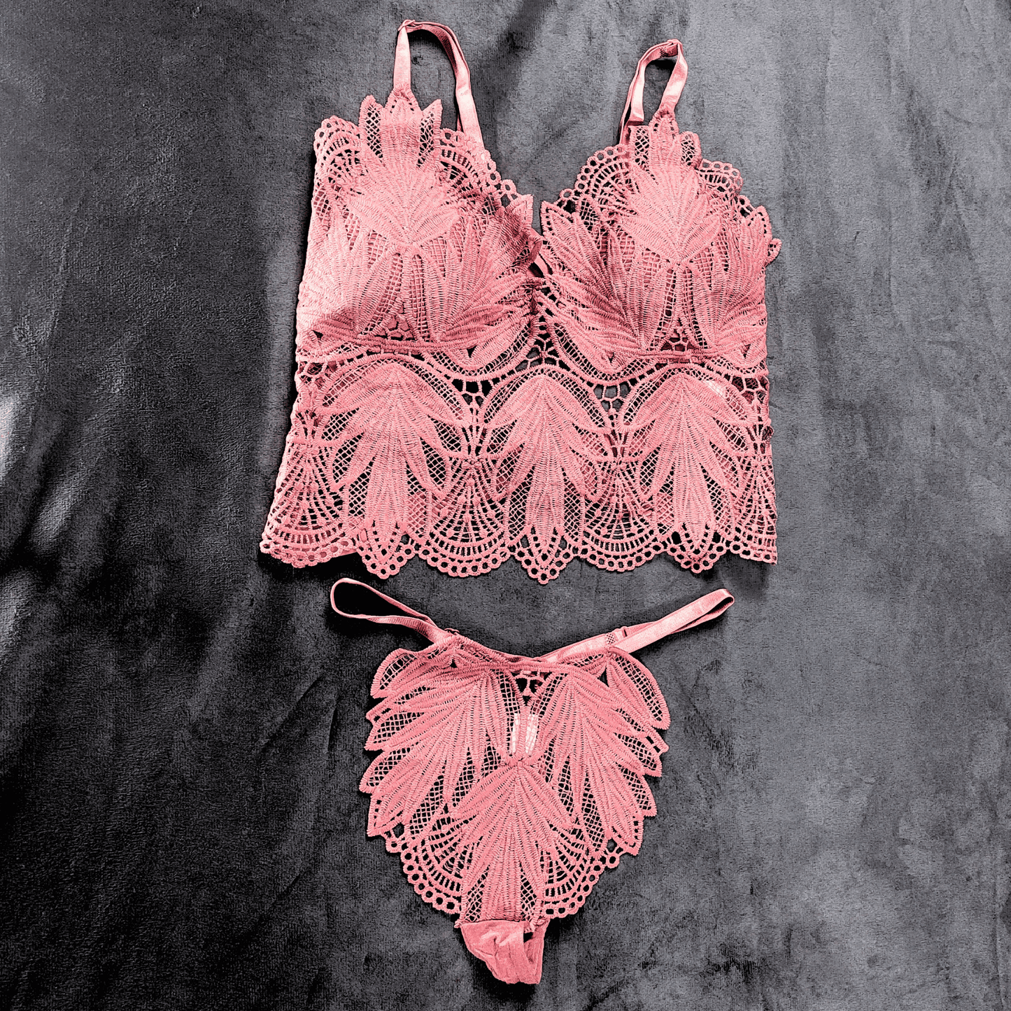 Ethereal Bloom Lingerie Set | Color: Beige | Size: S/M | Bra style: Bralette