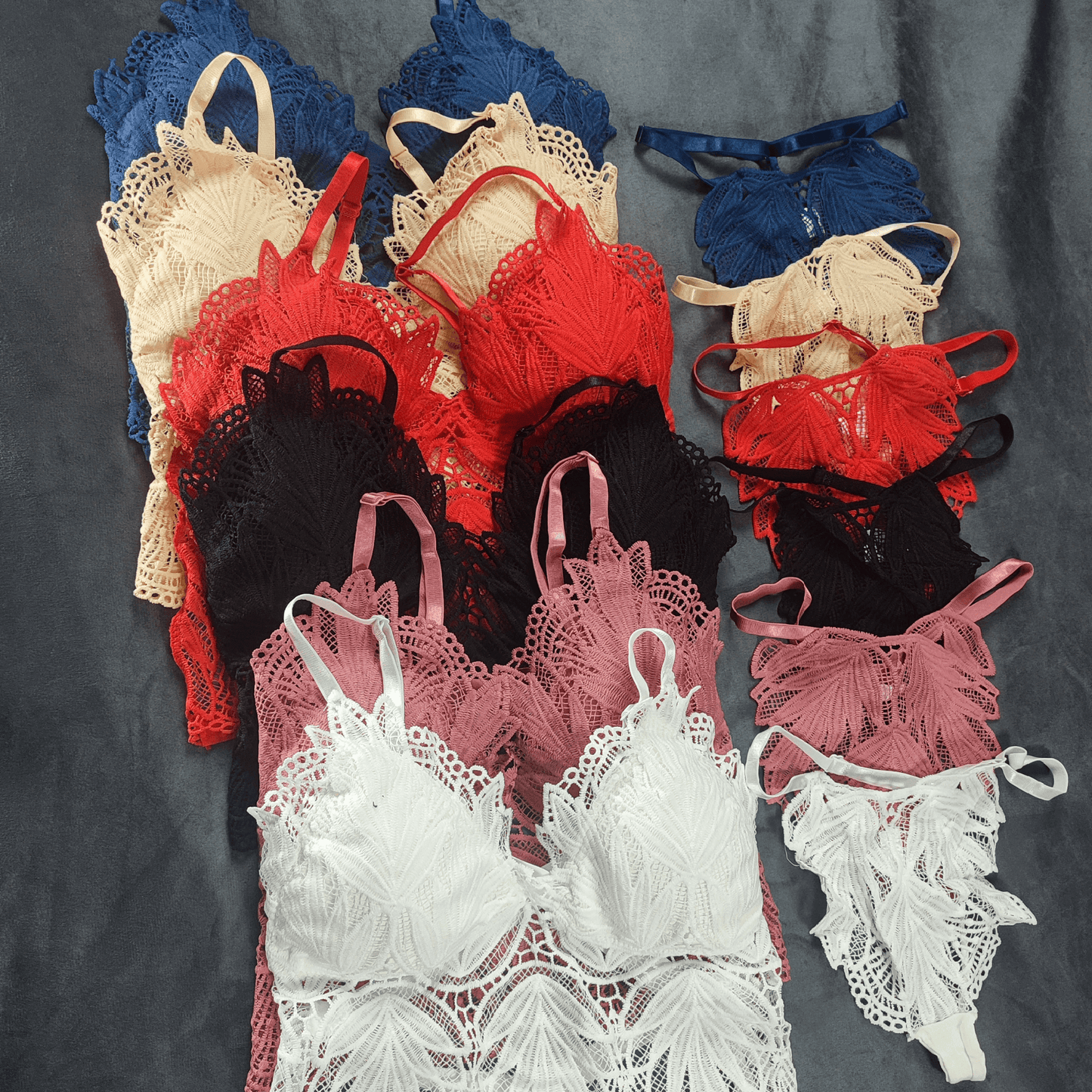 Ethereal Bloom Lingerie Set | Color: Beige | Size: S/M | Bra style: Bralette