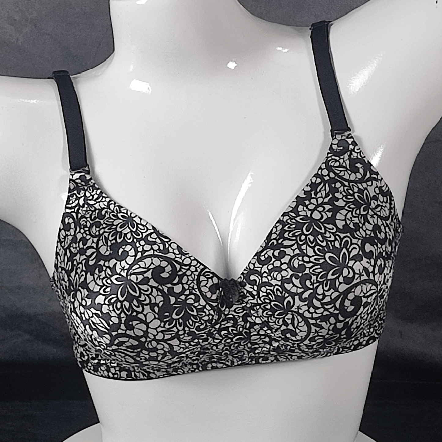 Dark Blossom Padded Bra | Color: Black | Size: 32 | Cup size: B