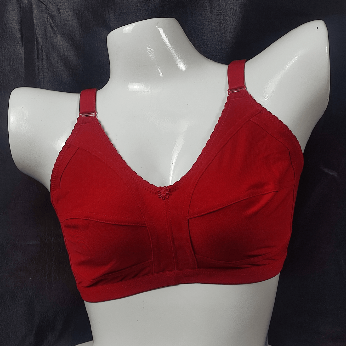SoftEase Hosiery Bra | Color: Red | Size: 32 |