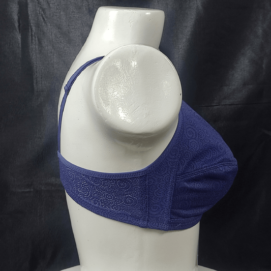 Breathable Lace Fit Bra (Navy Blue) - Bra - ComfyBliss