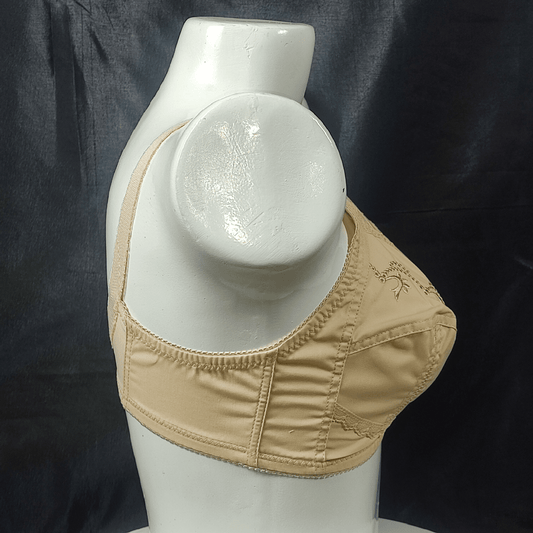 Cotton Bliss Embroidered Bra (Silken Sand) - Bra - ComfyBliss