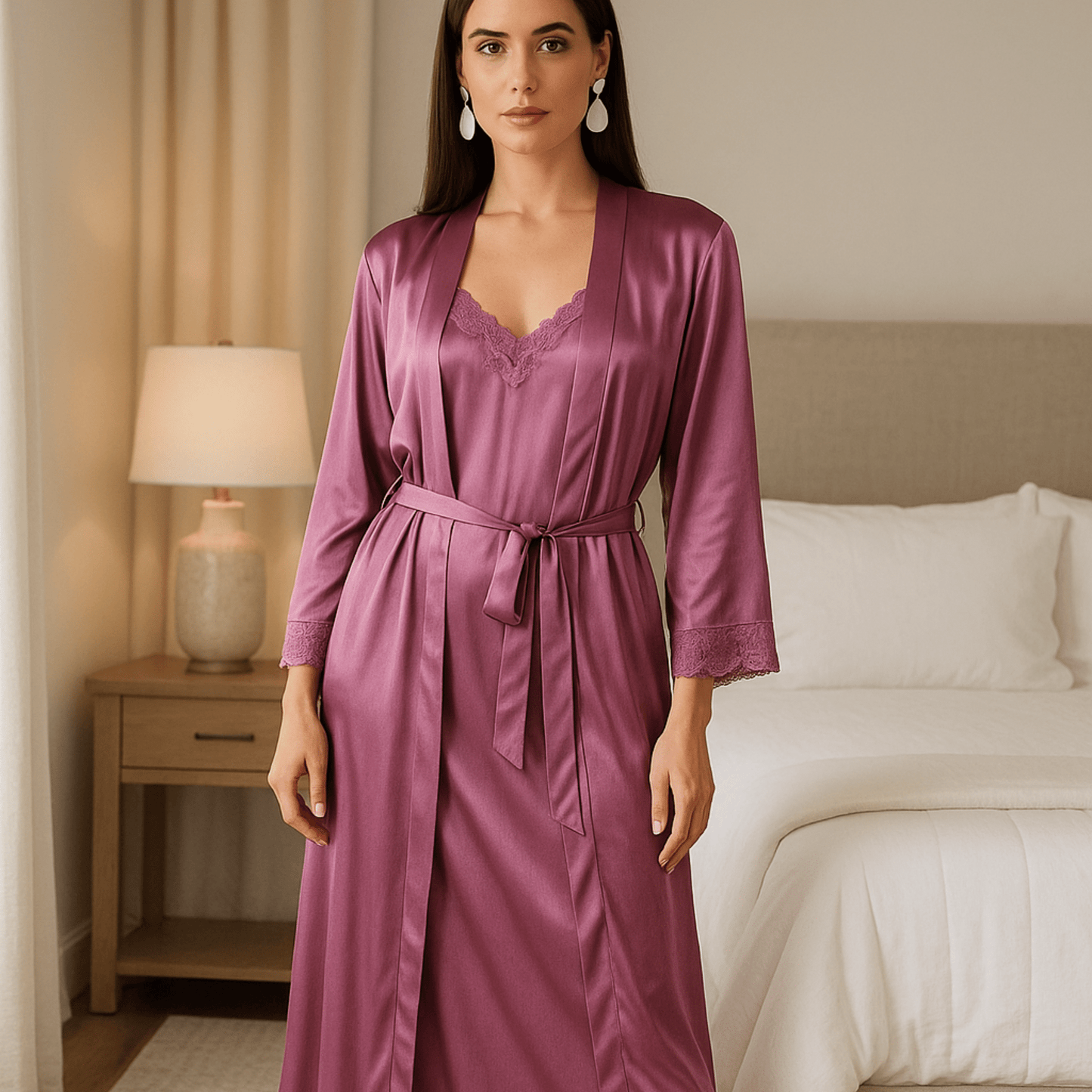 Dusky Rose Nightwear Set - Nightgowns - ComfyBliss