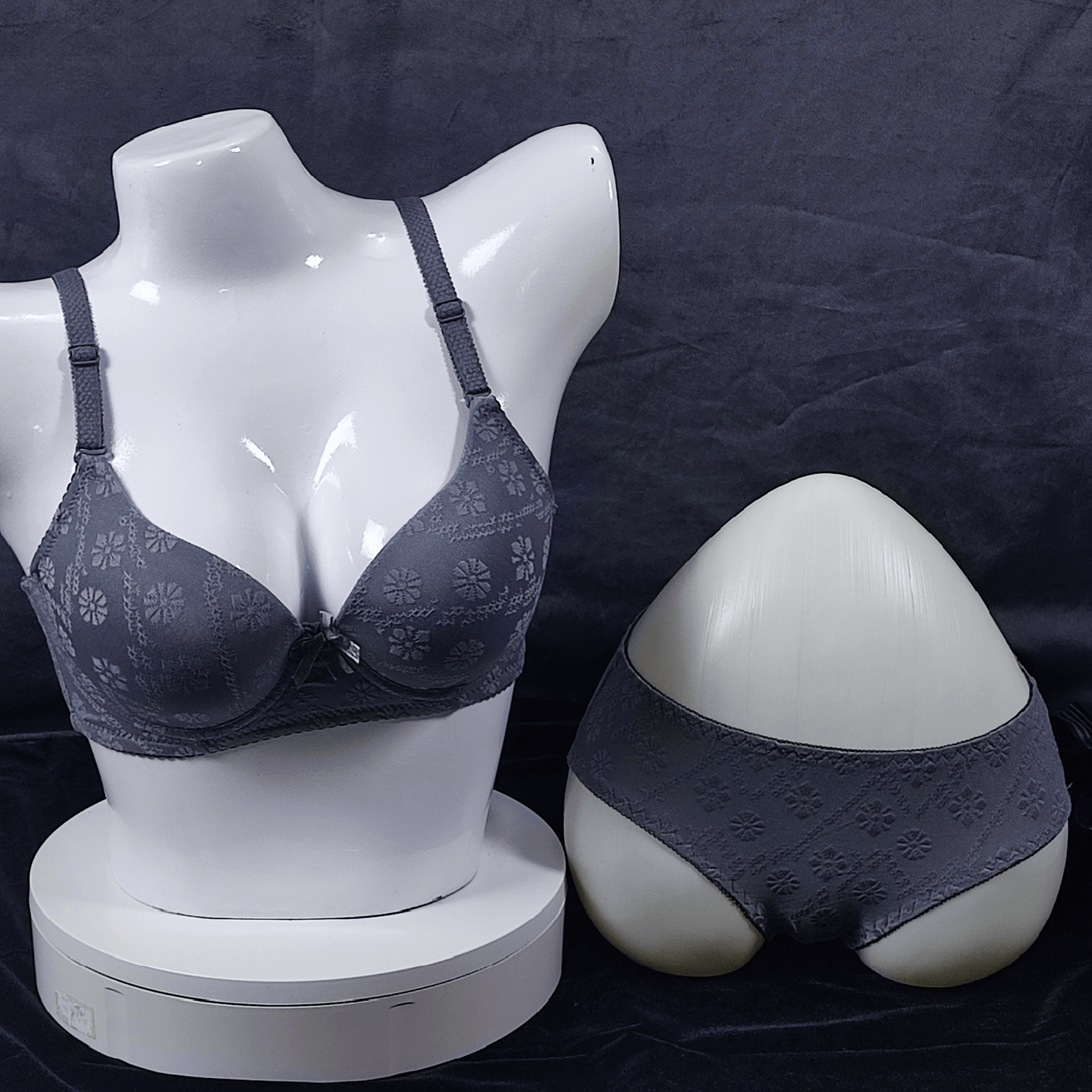 Elegance Essential Bra & Panty (Charcoal Grey) - Bra - ComfyBliss