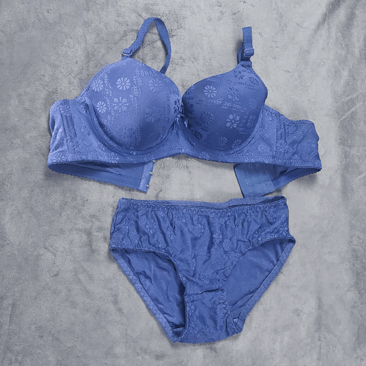 Elegance Essential Bra & Panty (Navy) - Bra - ComfyBliss