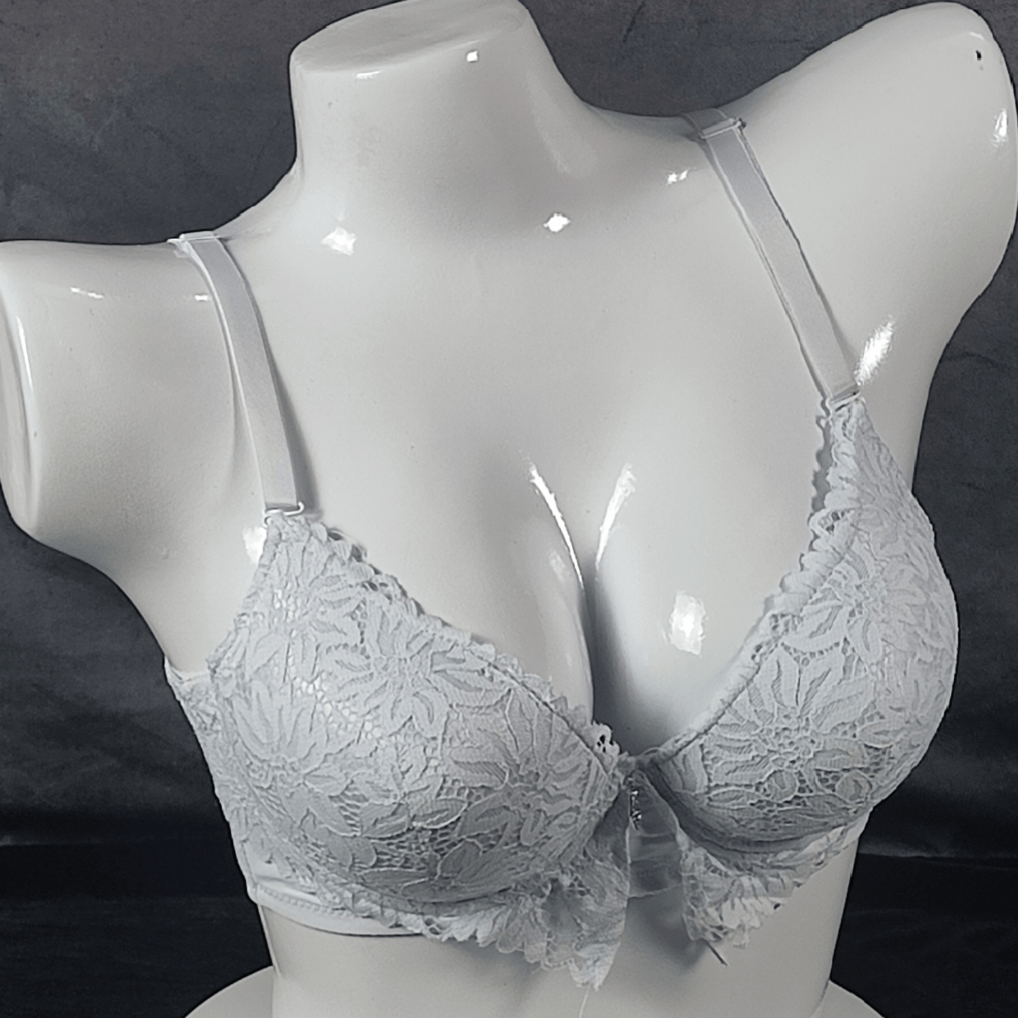 Floral Elegance Padded Bra (Midnight Ice) - Bra - ComfyBliss