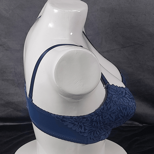 Floral Elegance Padded Bra (Sapphire Storm) - Bra - ComfyBliss