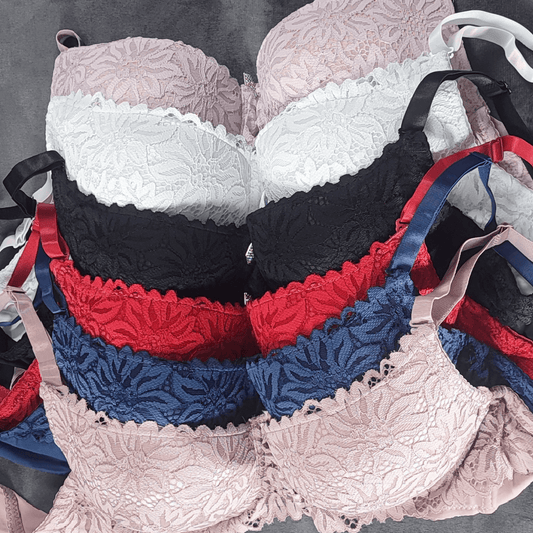 Floral Elegance Padded Bra (Scarlet Fever) - Bra - ComfyBliss