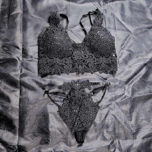 Lace Symphony Bralette Set (Midnight Temptress) - Bra - ComfyBliss