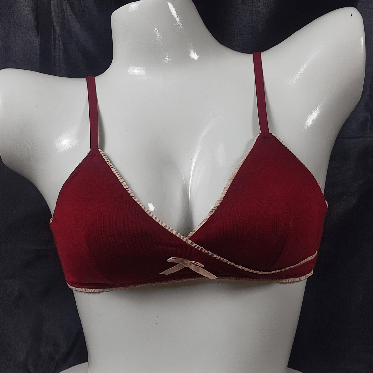 Lace - Trim Soft Bra (Scarlet Sin) - Bra - ComfyBliss