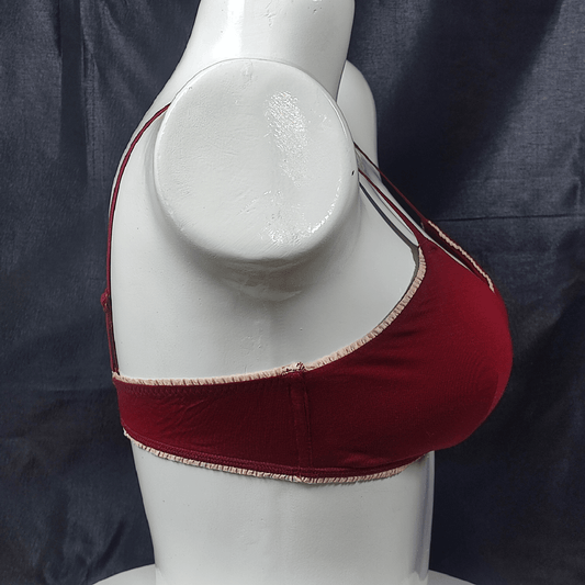 Lace - Trim Soft Bra (Scarlet Sin) - Bra - ComfyBliss