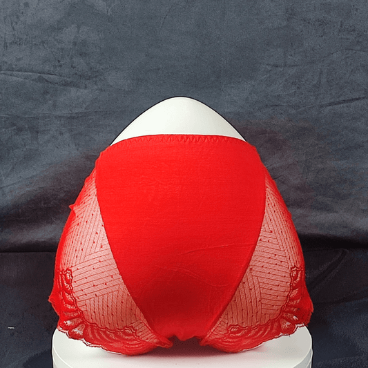 LaceWhisper Panties (Scarlet Sin) - High - Waist Panties - ComfyBliss