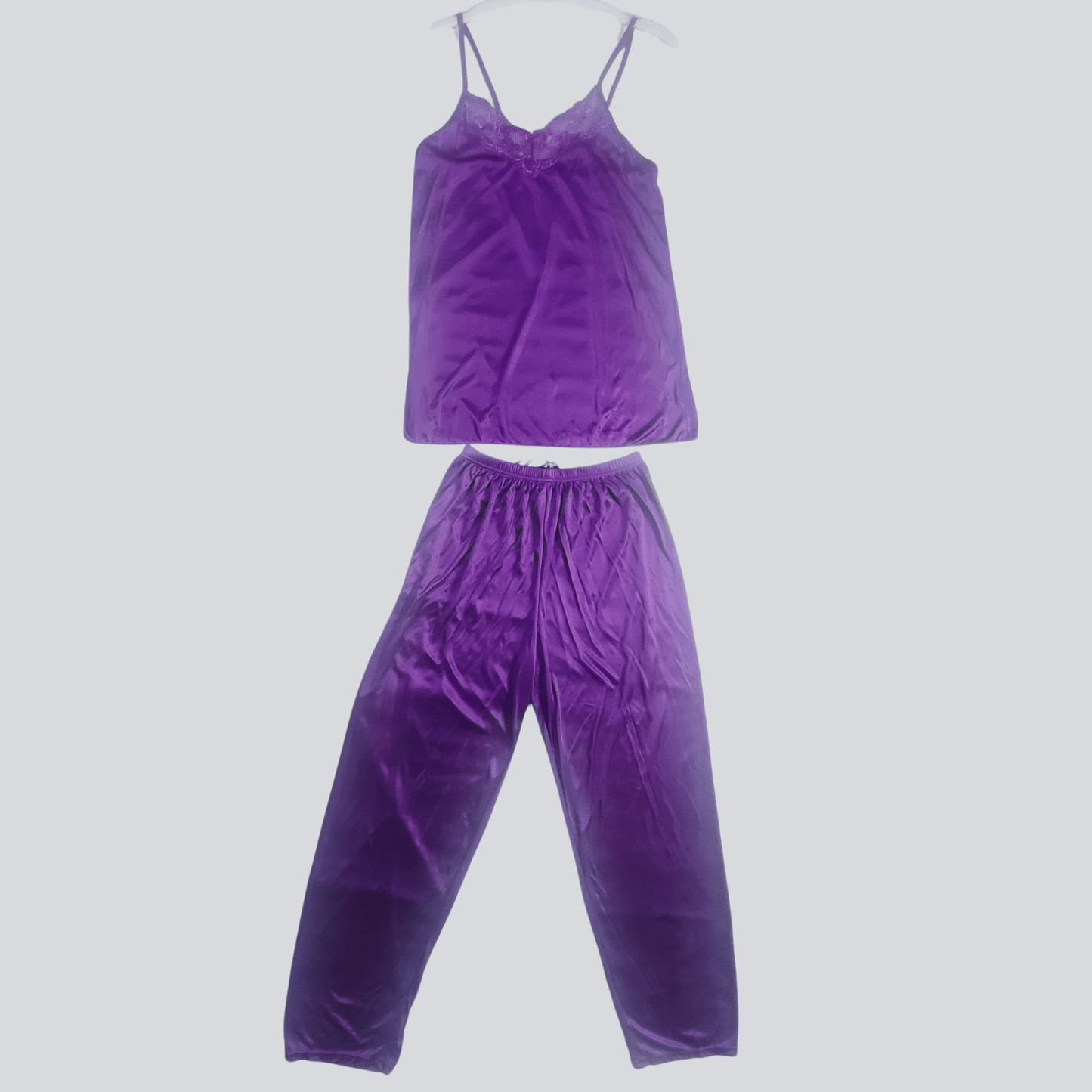 Lavender Lace Pajama Set - Nightgowns - ComfyBliss
