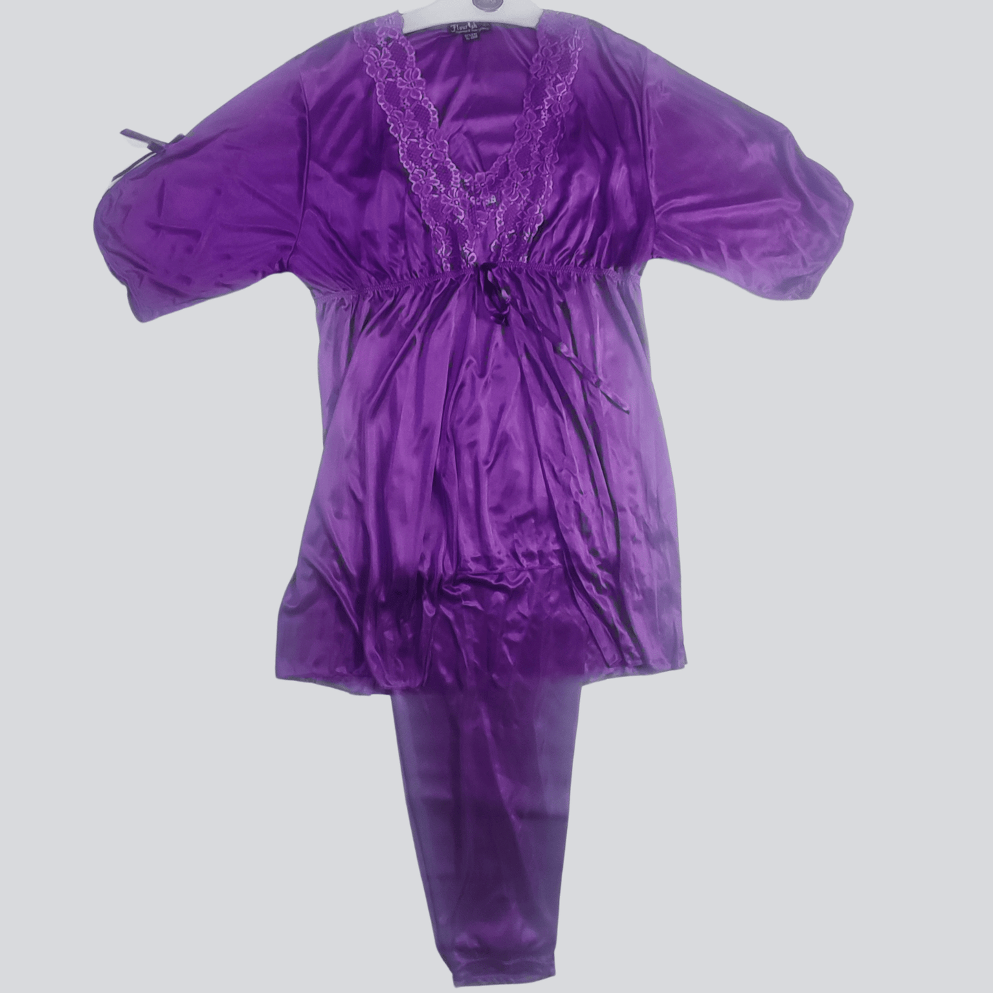 Lavender Lace Pajama Set - Nightgowns - ComfyBliss