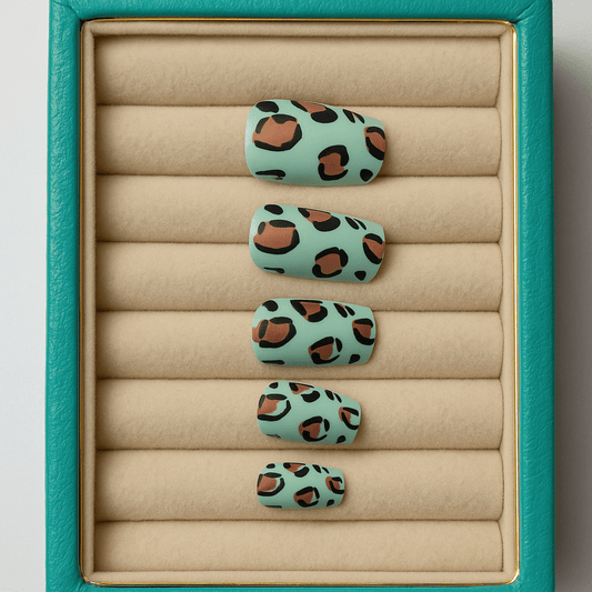 Mint Safari – Press - On Nail Set - Accessories - ComfyBliss