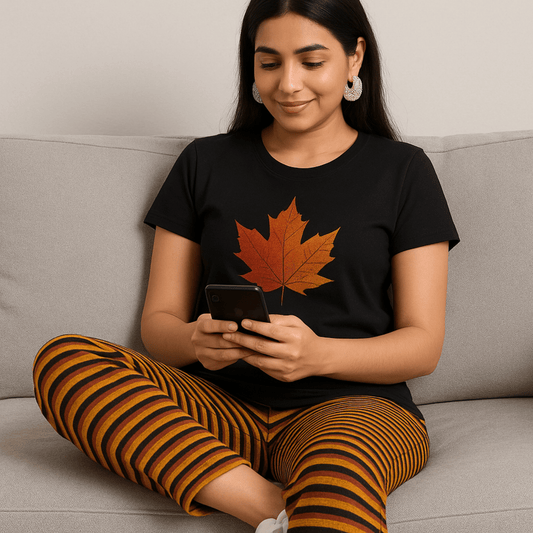 Orange Leaf Night Dress - Nighties - ComfyBliss