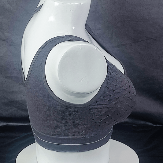 PowerFit Wireless Bra (Deadlift Grey) - Bra - ComfyBliss