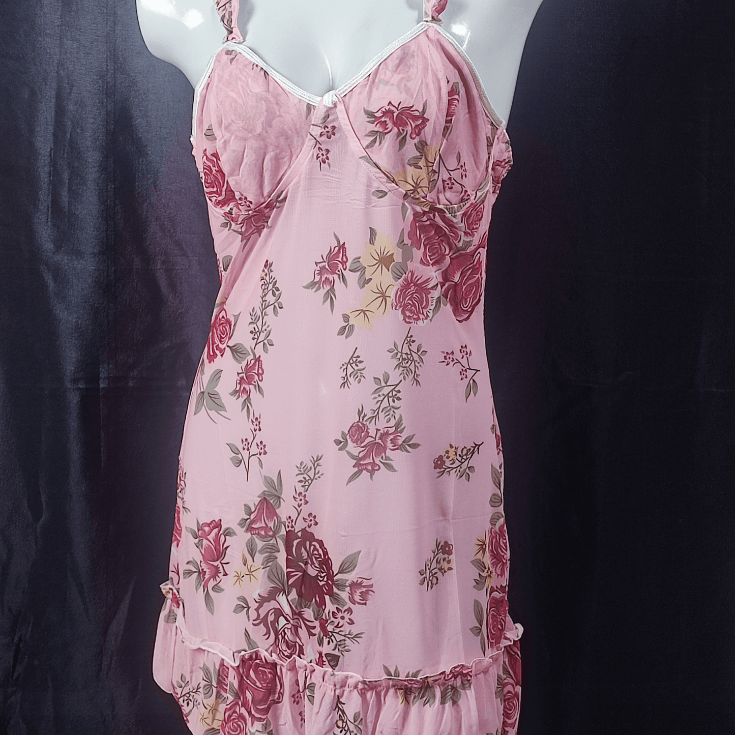 Rose Petal Elegance Nightdress (Lolita Pink) - Camisoles & Shorts - ComfyBliss