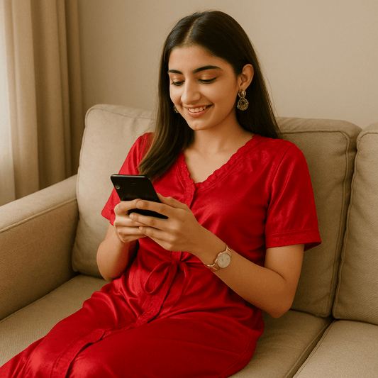 Scarlet Elegance Robe Set - Nightgowns - ComfyBliss