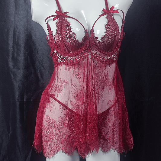 Scarlet Temptation Lingerie Set - Nighties - ComfyBliss