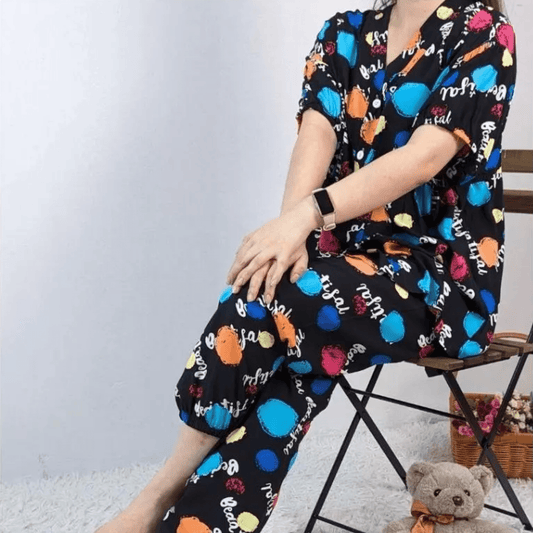 Soft Linen Night Suit - Nighties - ComfyBliss