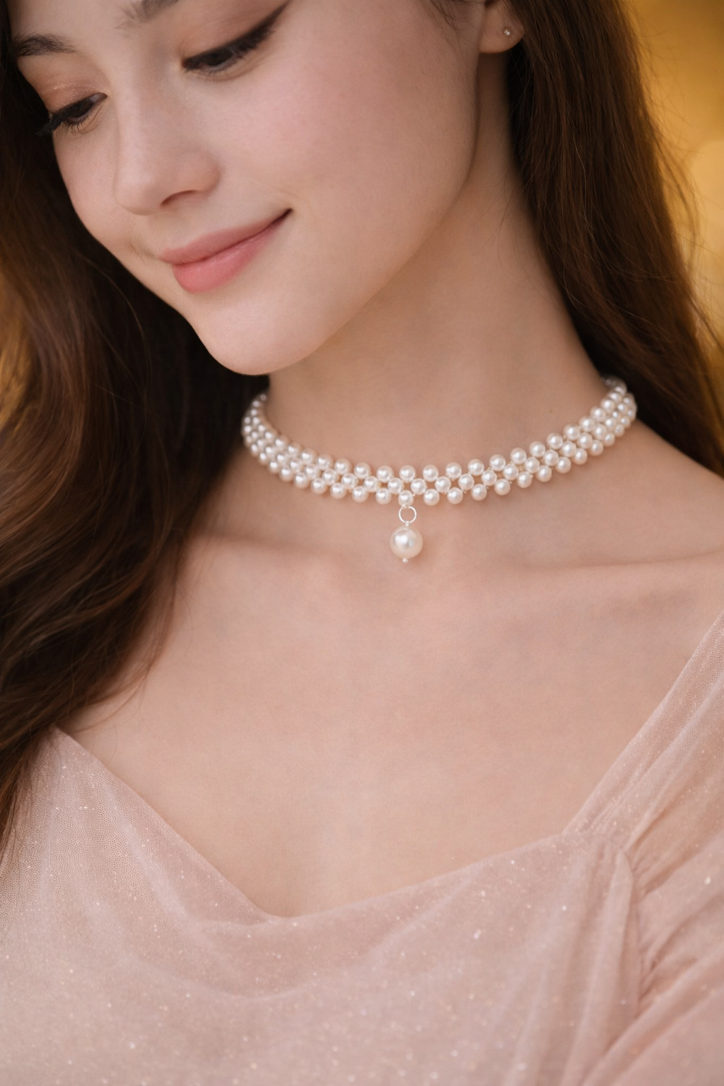 Classic Pearl Drop Choker