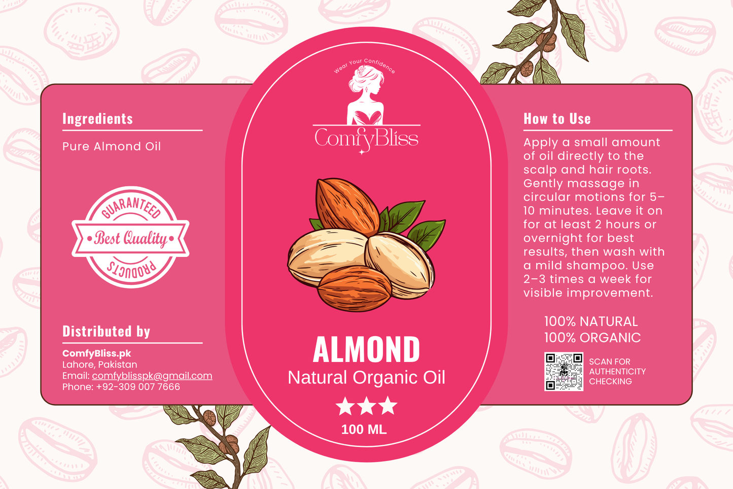 Almond Natural Organic Oil – Pure Nourishment for Stronger, Healthier Hair