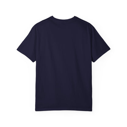 BAS CHILL KARO navy unisex T-shirt by ComfyBliss, plain back, completely plain back