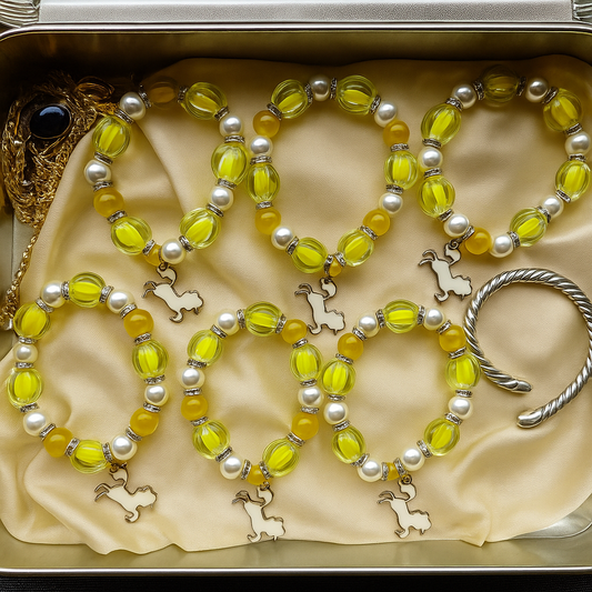 Sunshine Yellow Bunny Charm Bracelet