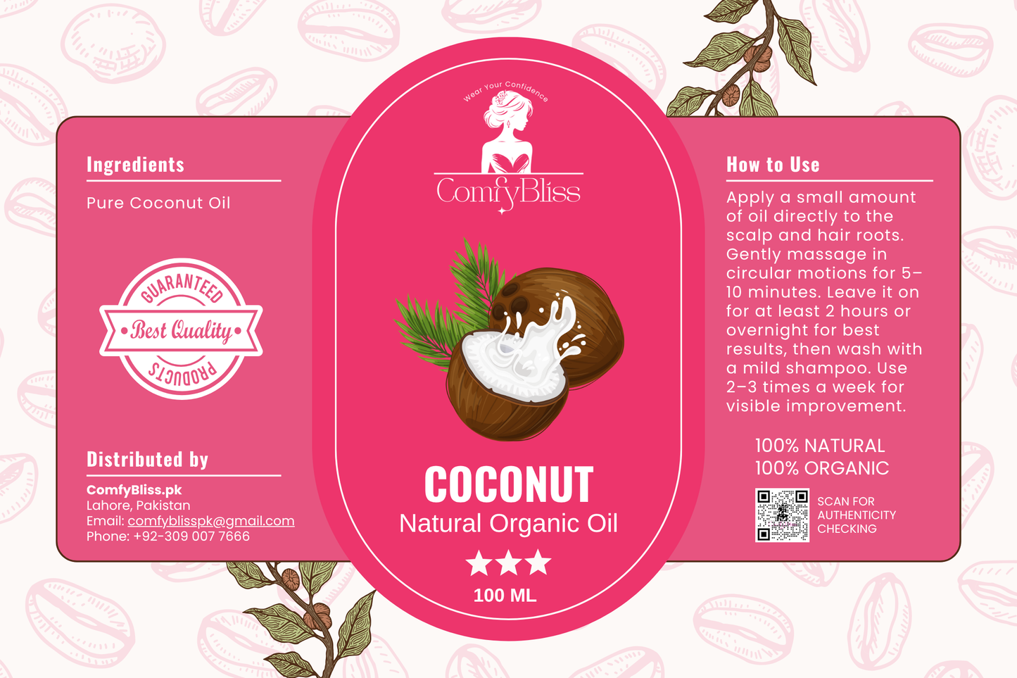 Coconut Natural Organic Oil – Deep Nourishment for Stronger, Healthier Hair