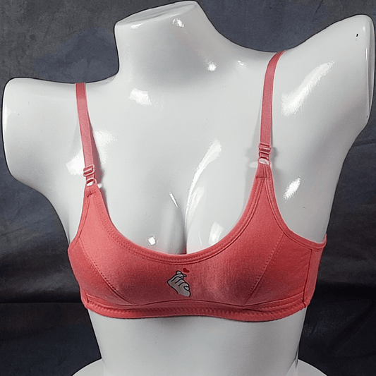 ComfyBloom Teen Bra | Color: Coral | Size: Teens | Fabric: Cotton