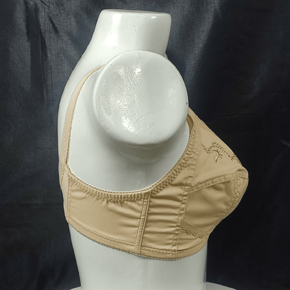 Cotton Bliss Embroidered Bra | Color: Beige | Size: 32 | Fabric: Cotton
