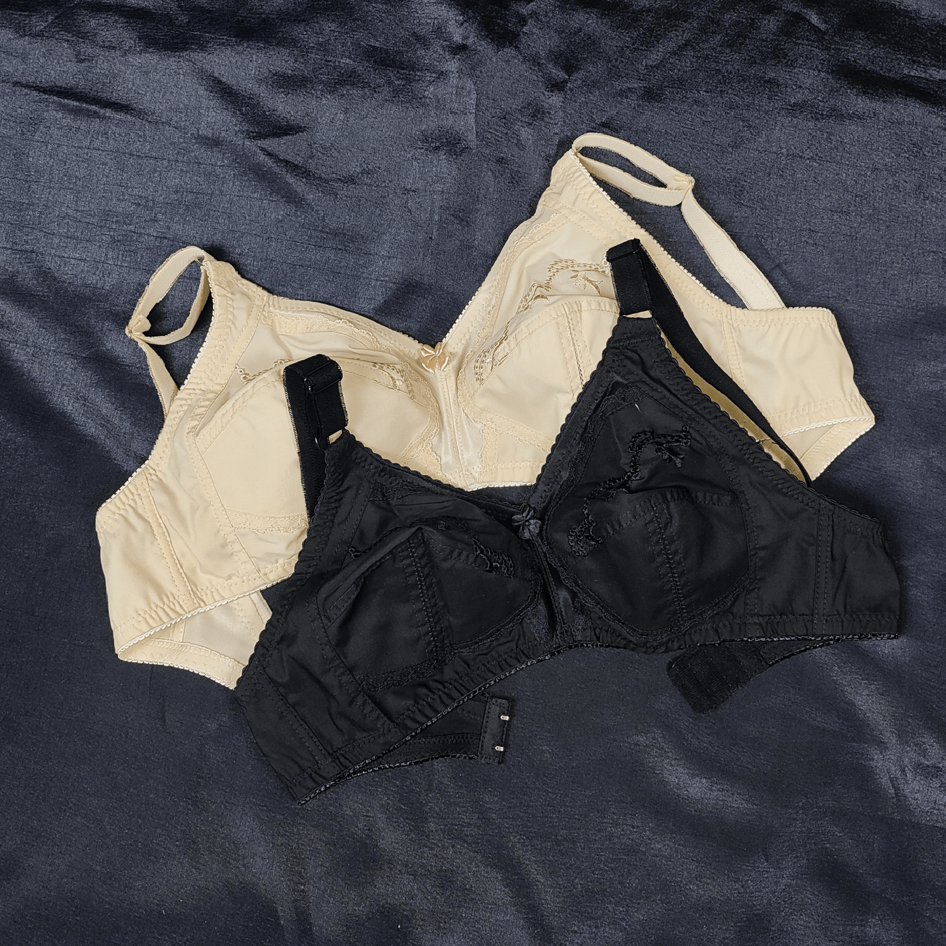Cotton Bliss Embroidered Bra | Color: Beige | Size: 32 | Fabric: Cotton