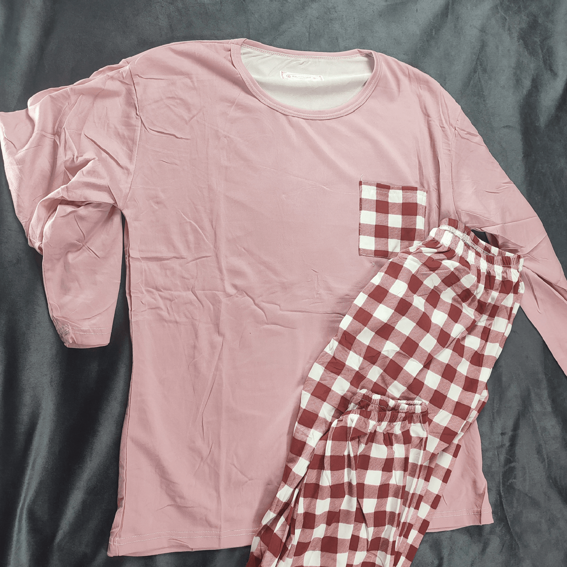Cozy Check Pajama Set | Color: Green | Size: Free | Fabric: Cotton