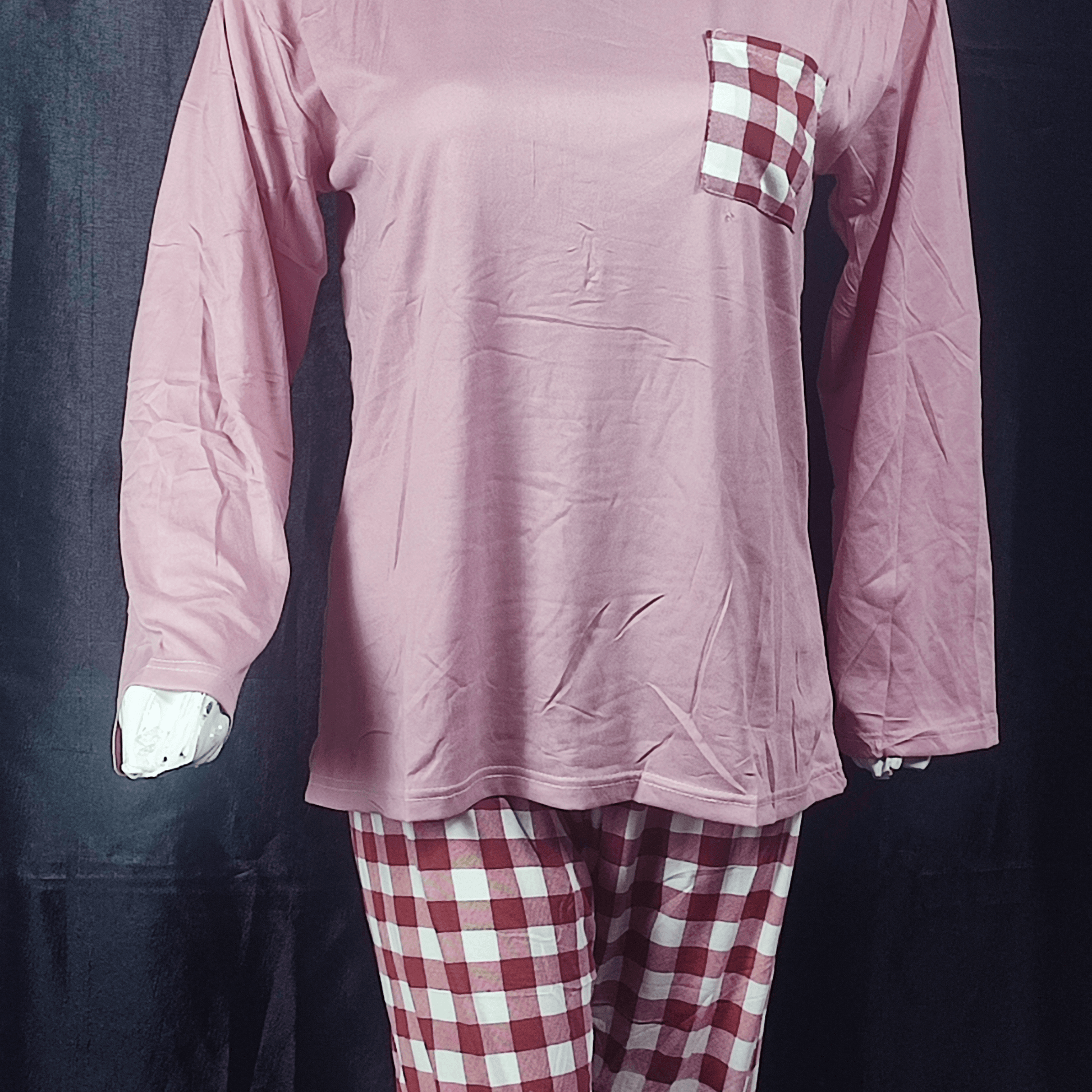 Cozy Check Pajama Set | Color: Green | Size: Free | Fabric: Cotton