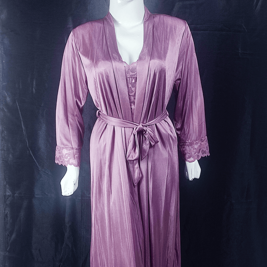 Dusky Rose Nightwear Set | Color: Purple | Size: Free | Fabric: Satin