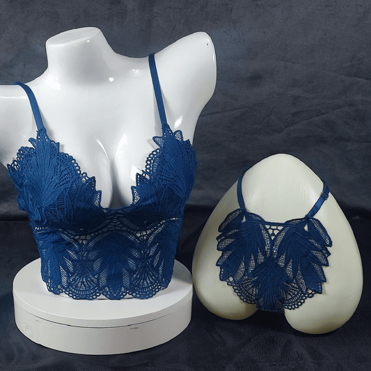 Ethereal Bloom Lingerie Set | Color: Navy | Size: S/M | Bra style: Bralette