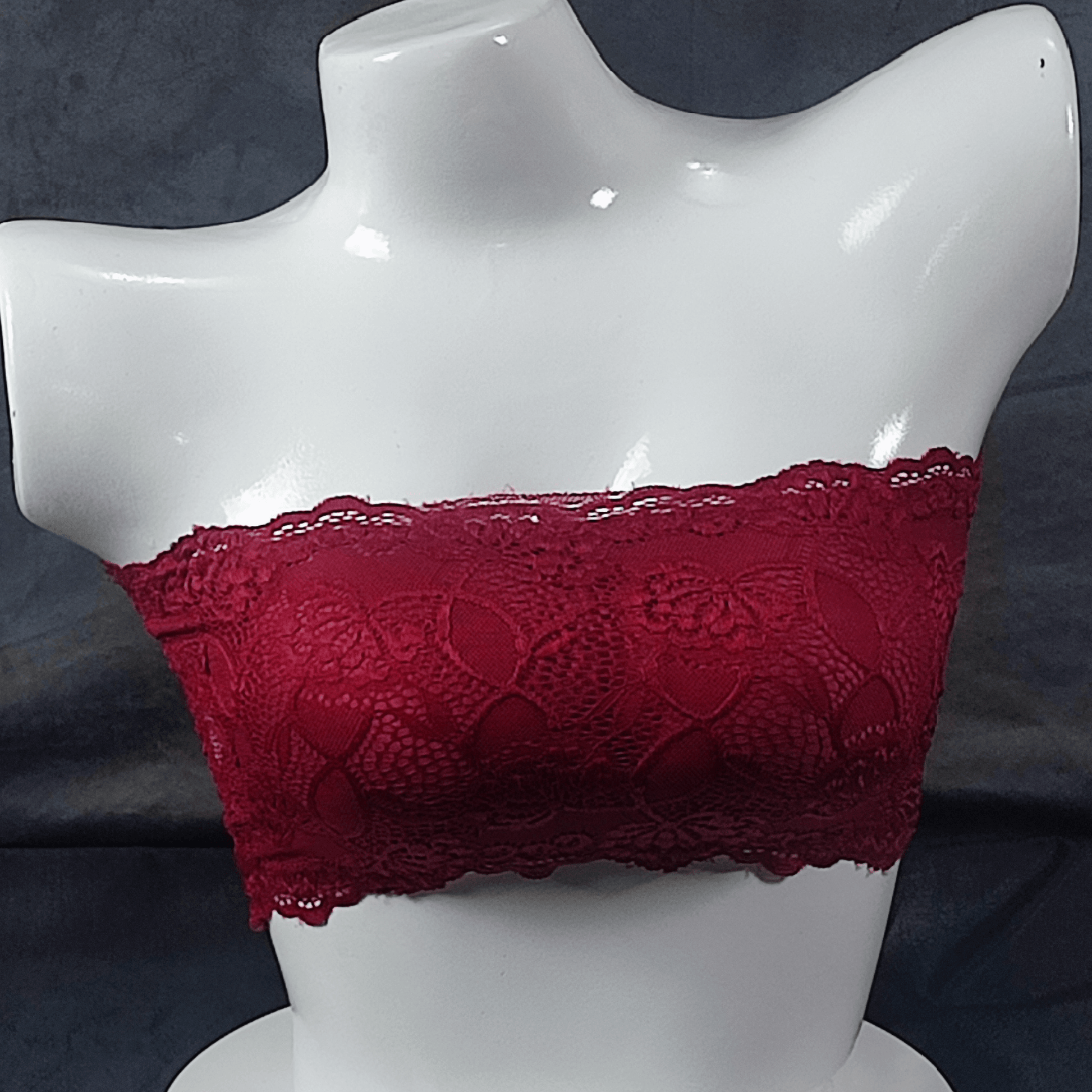Ethereal Bloom Strapless Bra | Color: Maroon | Size: S/M | Bra style: Strapless