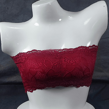 Ethereal Bloom Strapless Bra | Color: Maroon | Size: S/M | Bra style: Strapless