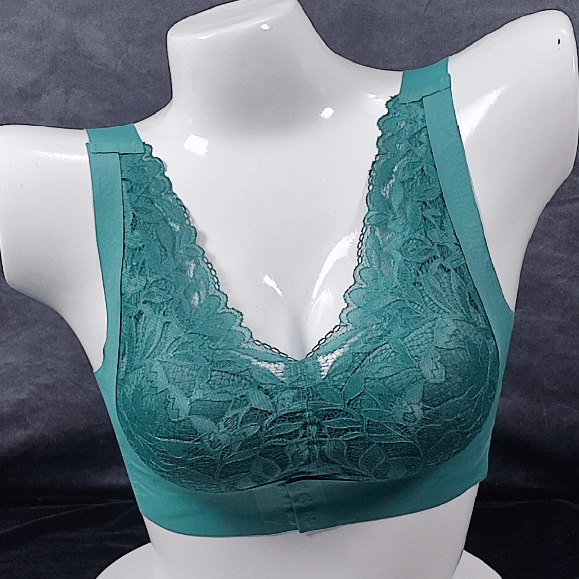 GlamFit Breeze Front Closure Bra | Color: Emerald Green | Size: Small | Bra style: Push-up