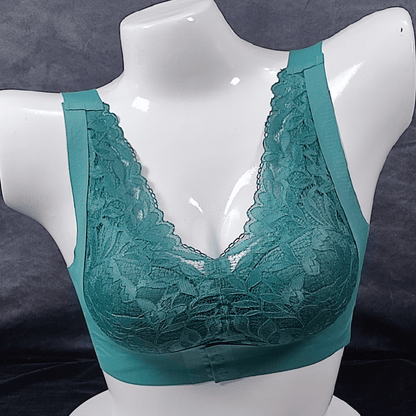 GlamFit Breeze Front Closure Bra | Color: Emerald Green | Size: Small | Bra style: Push-up