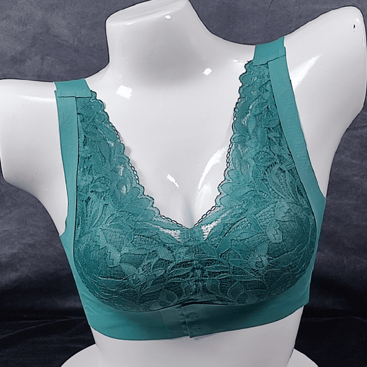 GlamFit Breeze Front Closure Bra | Color: Emerald Green | Size: Small | Bra style: Push-up