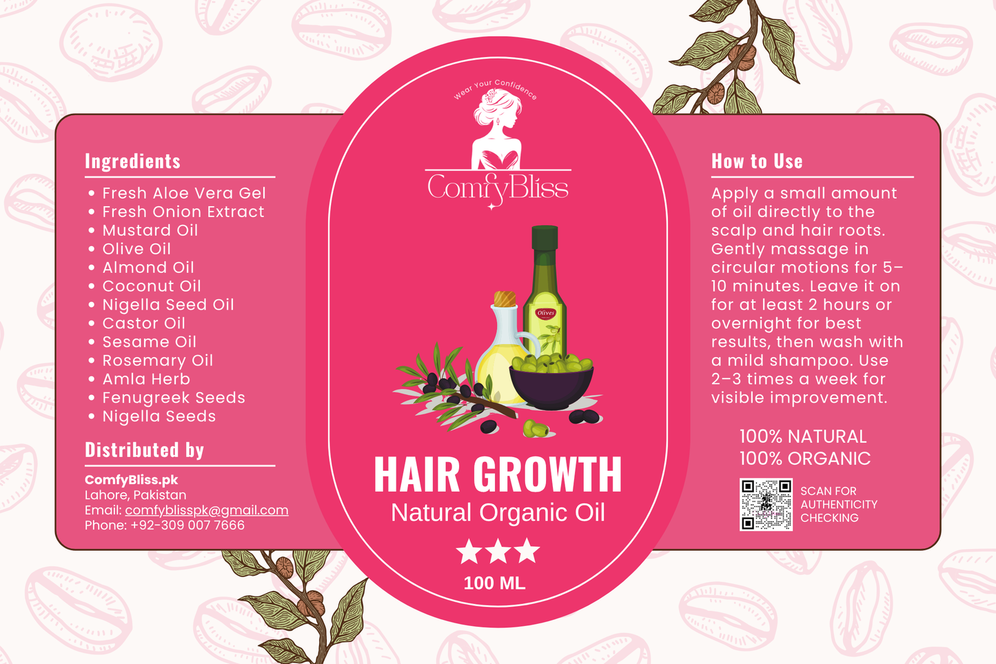 Hair Growth Natural Organic Oil – Nourish Your Roots, Strengthen Every Strand