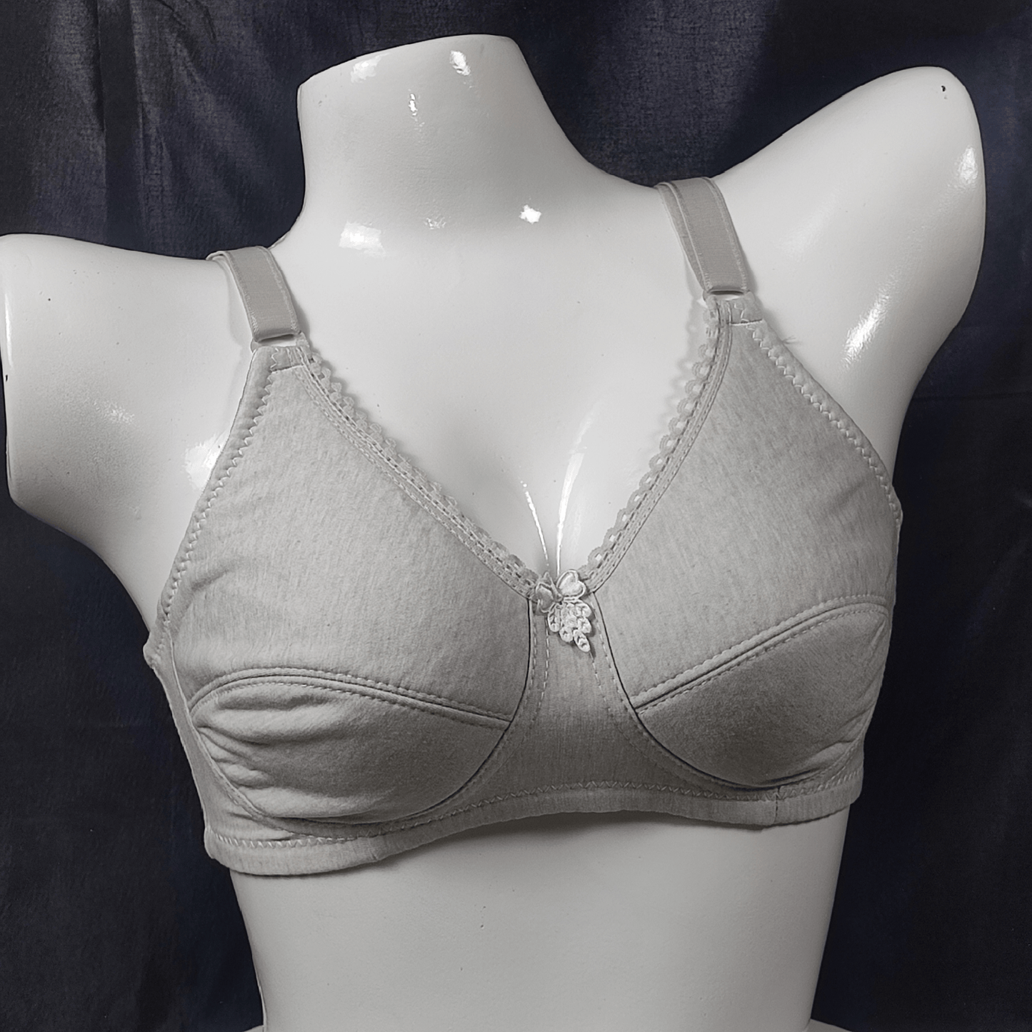 Hosiery Light Padded Bra | Color: Gray | Size: 36 |