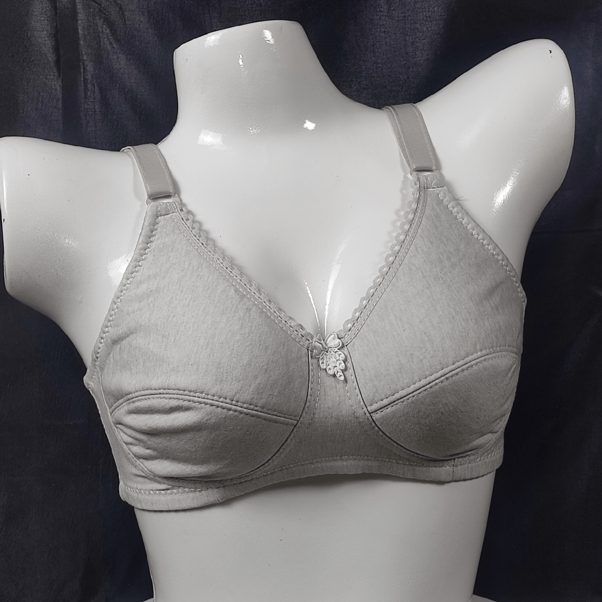Hosiery Light Padded Bra | Color: Gray | Size: 36 |