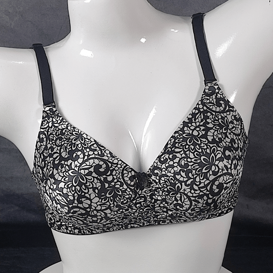 Dark Blossom Padded Bra | Color: Black | Size: 32 | Cup size: B