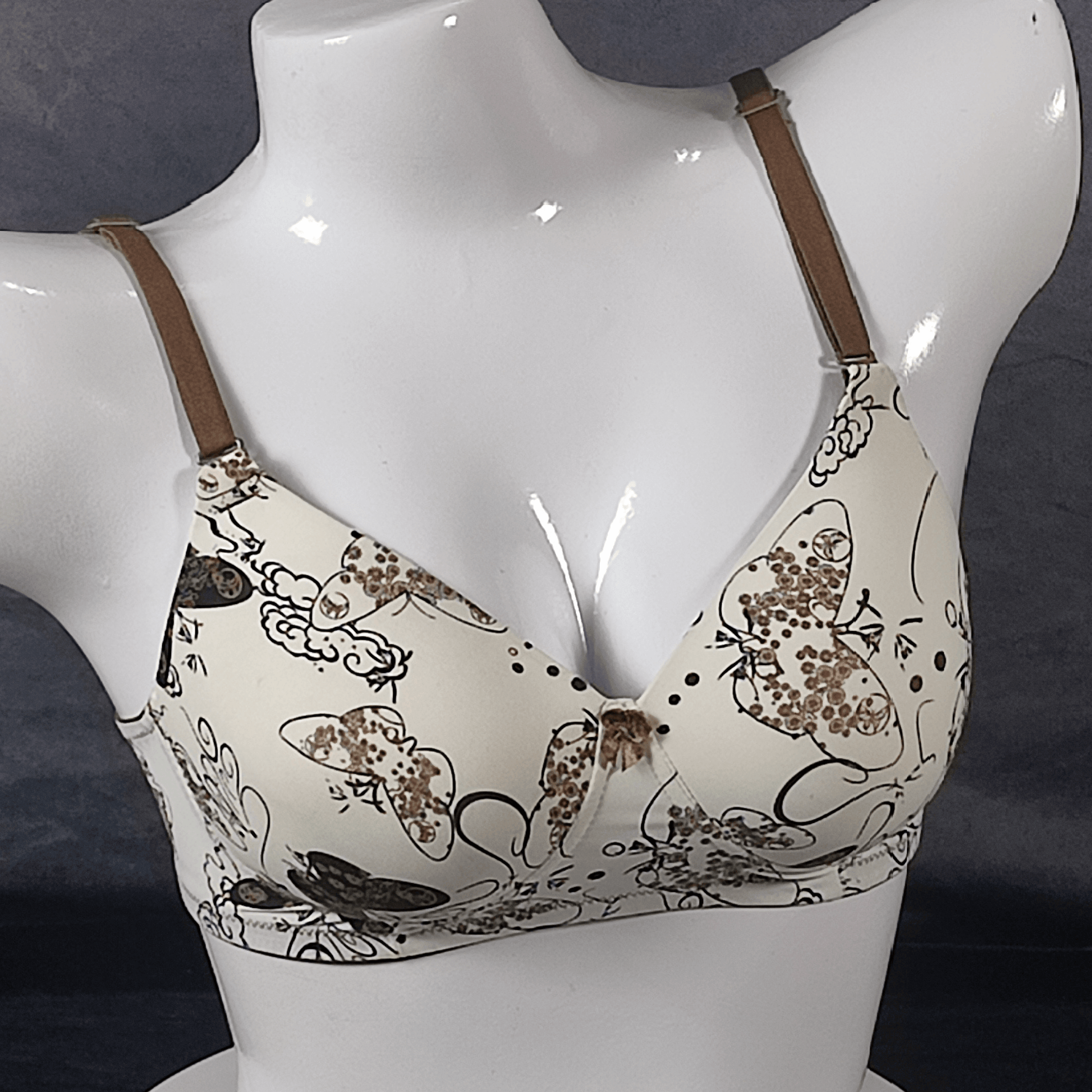 Mystic Butterflies Padded Bra | Color: Ivory | Size: 32 |