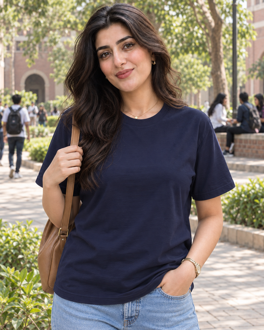 Plain Navy Women's T-Shirt