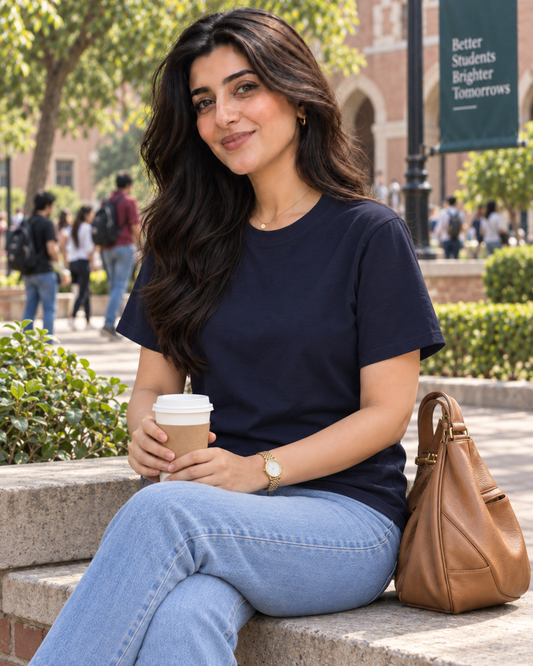 Plain Navy Women's T-Shirt